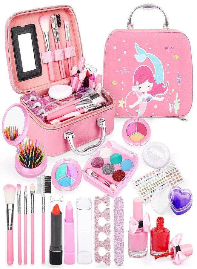 Kidology Kids Makeup Kit for Girl, Unicorn Toys for Girl Real Washable Makeup Girls Princess Play Make Up Toys, Makeup Set for Age 3+ Year Old Christmas & Birthday Gift (Mermaid Suit Case Makeup Set) - Image 1